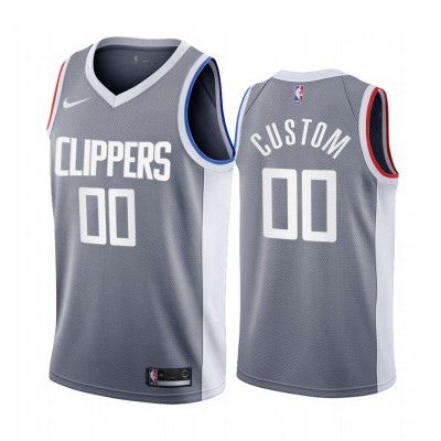 Los Angeles Clippers Personalized Gray NBA Swingman 2020 21 Earned Edition Jersey